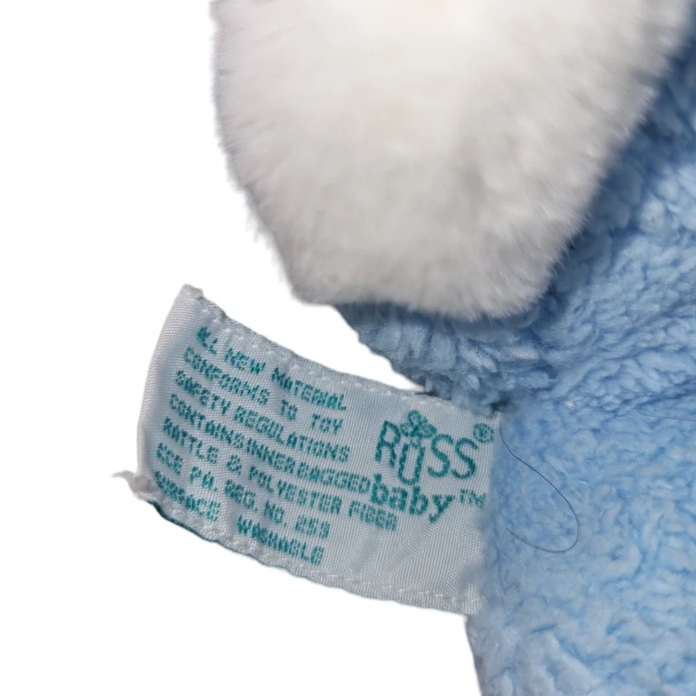 Russ Baby Plush Sweet Dreams Kitty Cat Blue White Sherpa Rattle Lovey 21740‎ 9